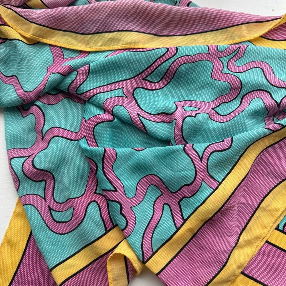 TOUS Barcelona Bear Print Scarf Swim Wrap Pop Art Sarong Cover-Up Resort Wear - Picture 4 of 5